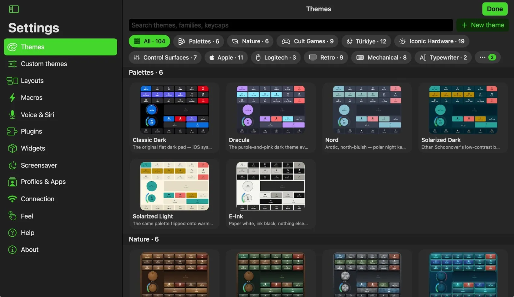 Settings ▸ Themes