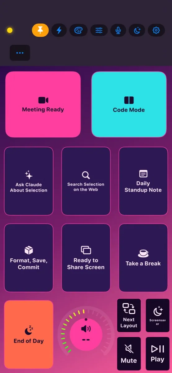 The Macro Deck on an iPhone