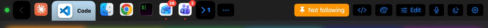 The iMacroPad bar with the App Dock
